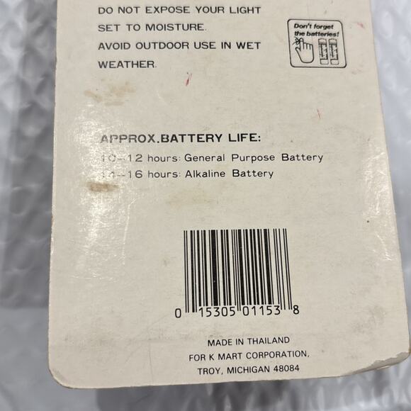 Vntg Kmart Battery Operated 15 Tiny Bulb String Wreath Christmas Lights - Picture 7 of 9